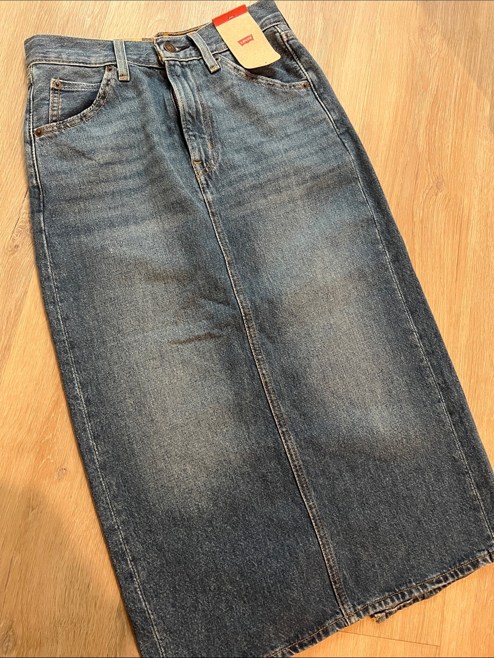 Levi's Medium Wash Maxi Denim Skirt